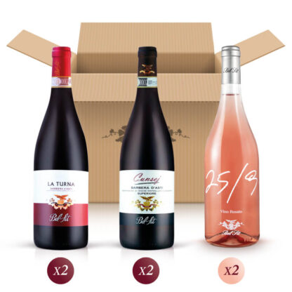 Elisir Argento - confezione mista da 6 bottiglie per una degustazione di vino del Piemonte - Bel Sit Winery